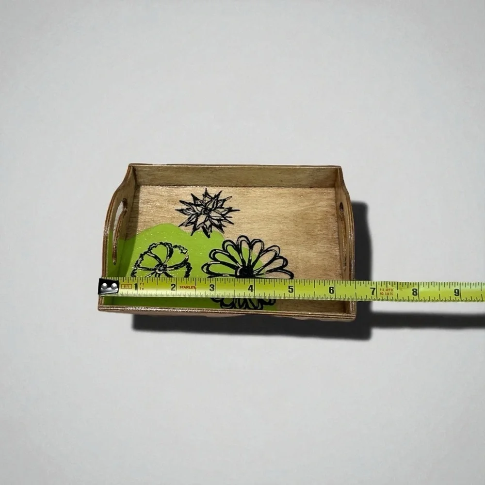 Handmade Wooden Trinket Dish Floral
